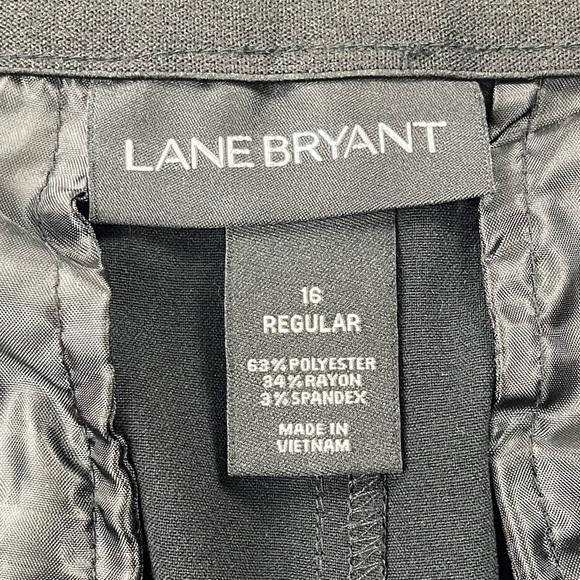 Lane Bryant Pants Womens 16 Black Flat Front High‎ Rise Straight Leg Pockets - Picture 10 of 11